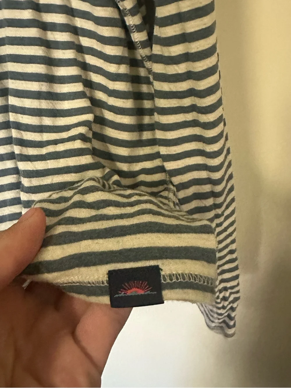 Faherty Cloud Reversible Long Sleeve Tee Marine Ivory Stripe Mens XL Pima Cotton